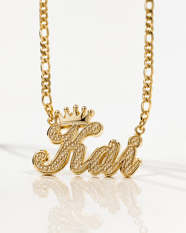 3D Crown Name Necklace