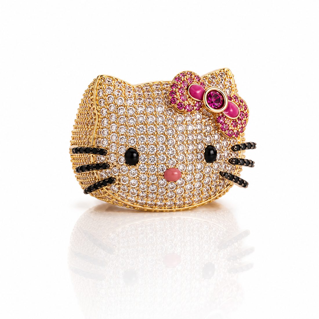 Kitty Cat Ring, CZ Gold