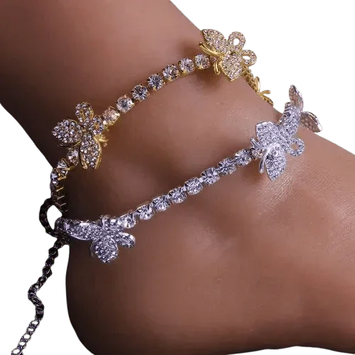 5mm Tennis Butterfly Anklet - MeekslxCollection