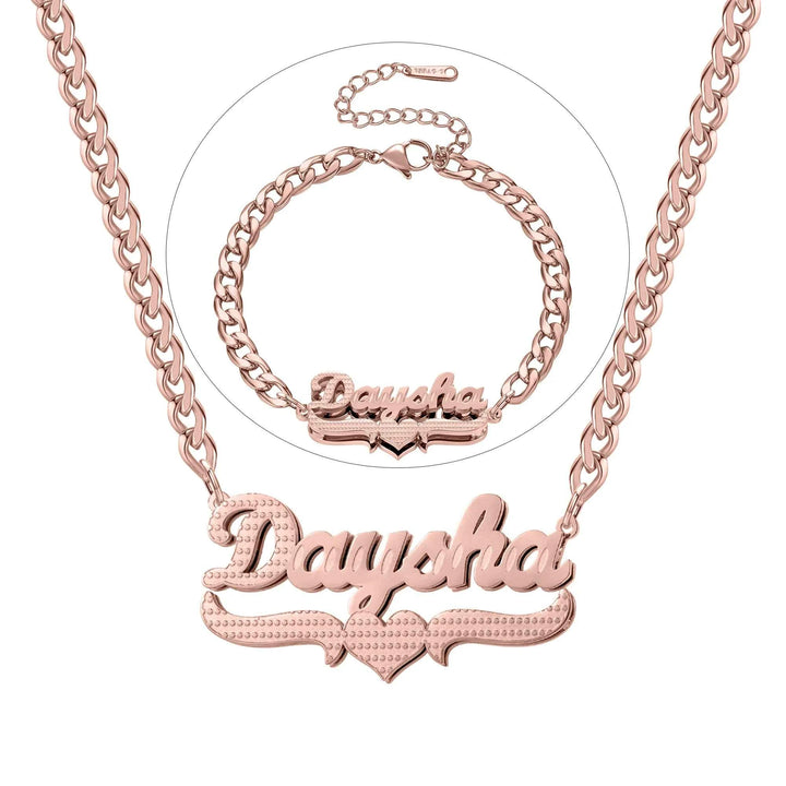 Double Plated Name Set – Necklace & Bracelet
