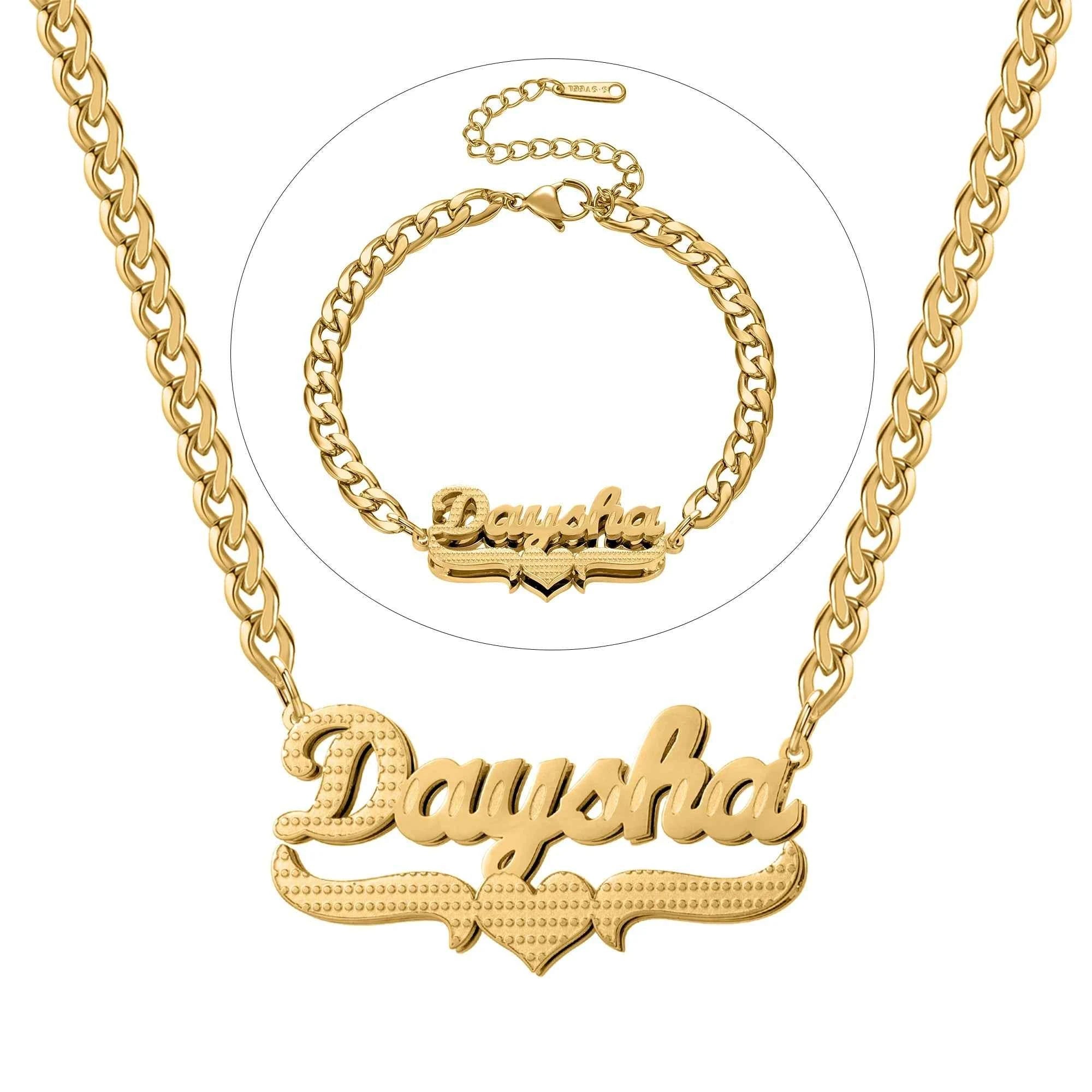 Double Plated Name Set – Necklace & Bracelet