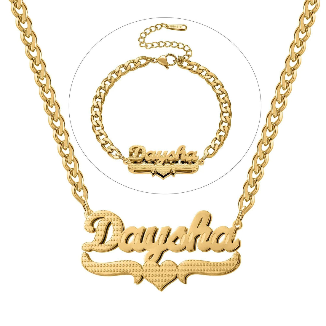 Double Plated Name Set – Necklace & Bracelet