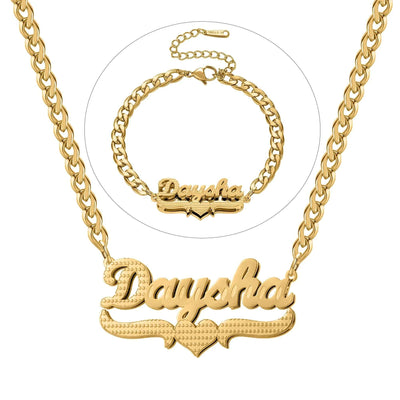 Double Plated Name Set – Necklace & Bracelet