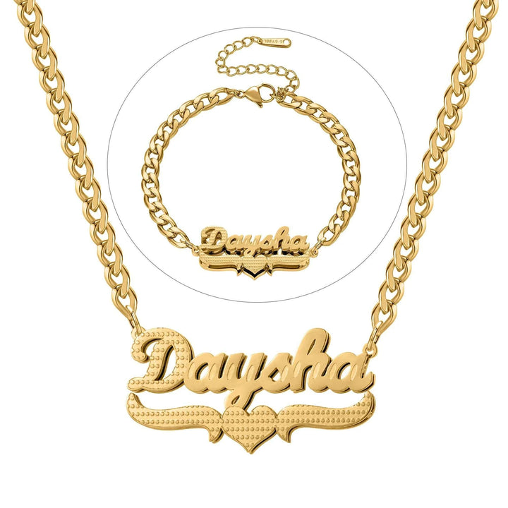 Double Plated Name Set – Necklace & Bracelet