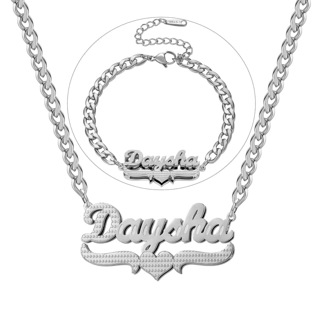 Double Plated Name Set – Necklace & Bracelet