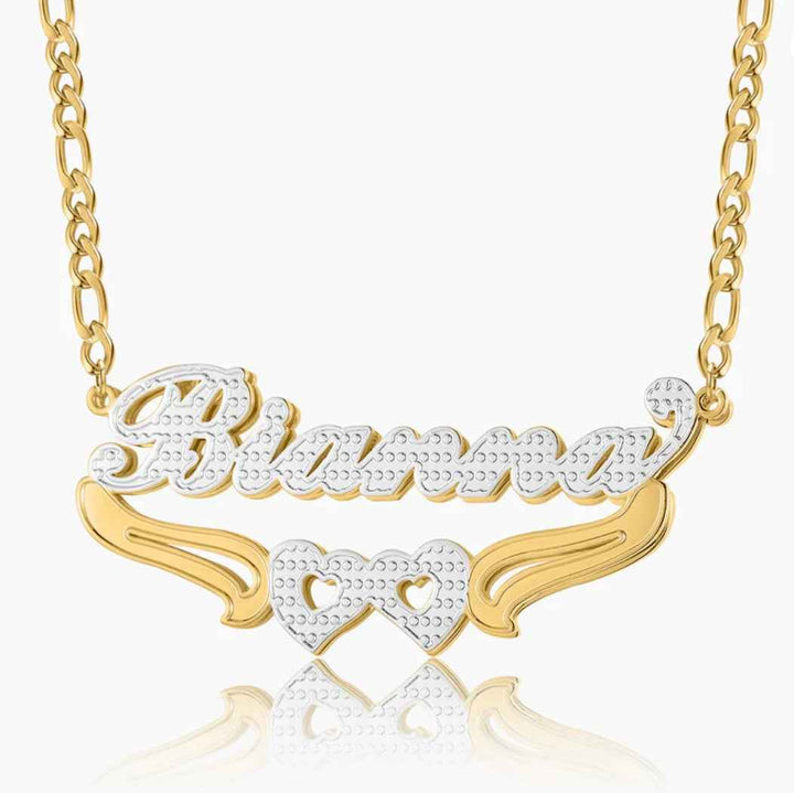 Double Plated heart Name Necklace - MeekslxCollection