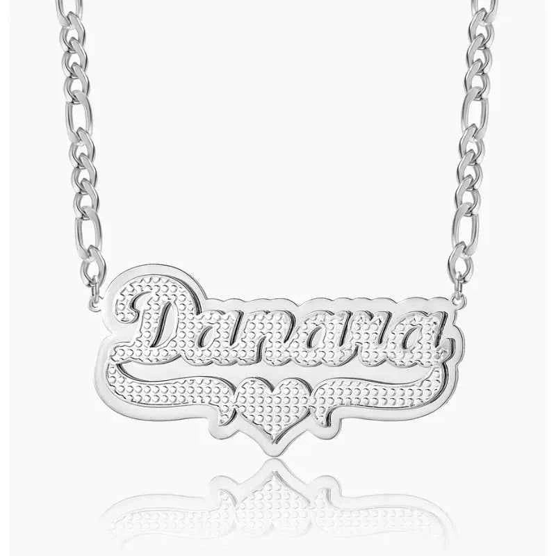 Double Plated Pop Heart Name Necklace - MeekslxCollection