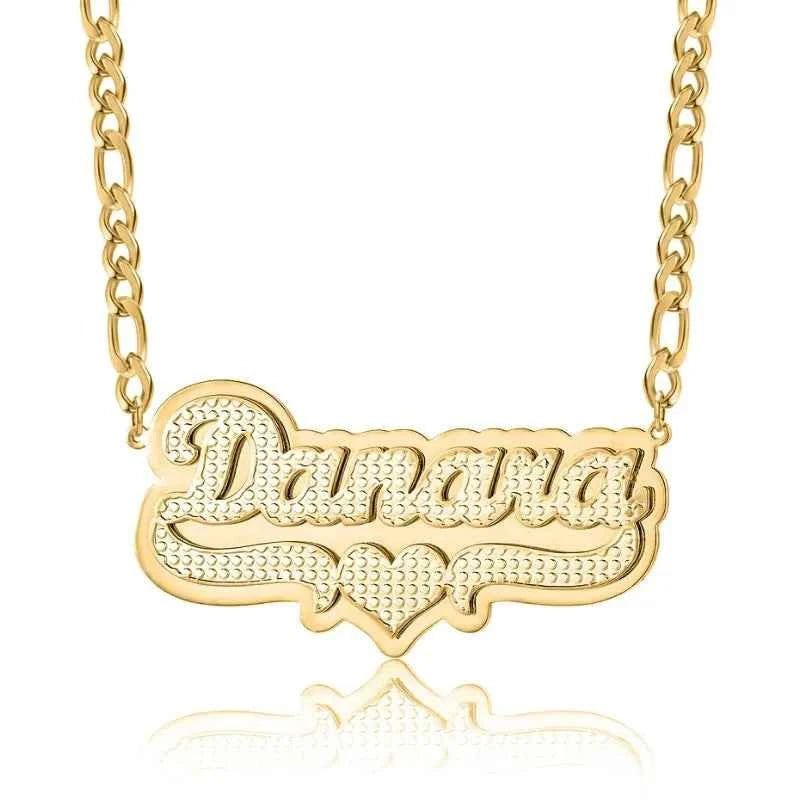 Double Plated Pop Heart Name Necklace - MeekslxCollection