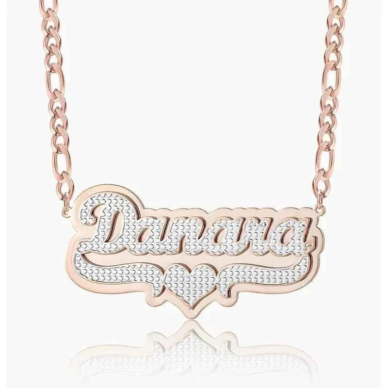 Double Plated Pop Heart Name Necklace - MeekslxCollection