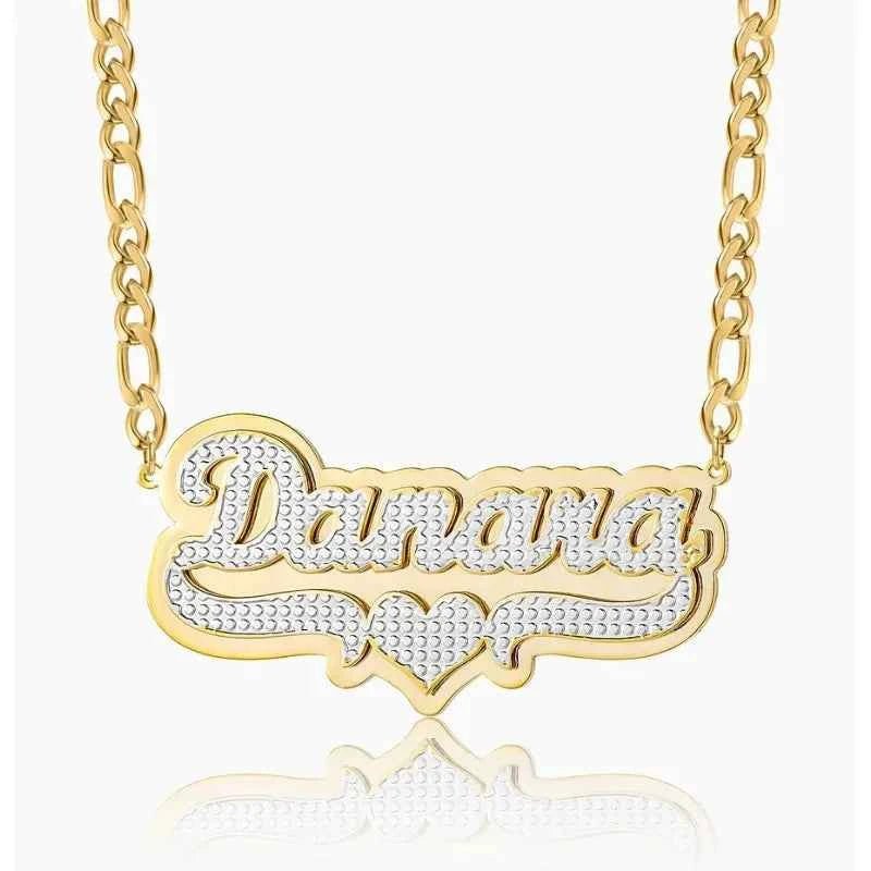 Double Plated Pop Heart Name Necklace - MeekslxCollection