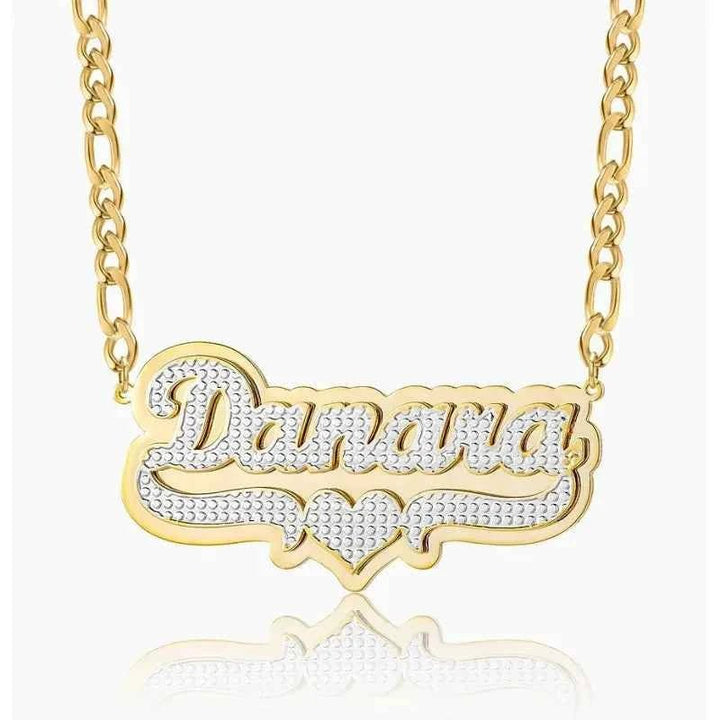 Double Plated Pop Heart Name Necklace - MeekslxCollection