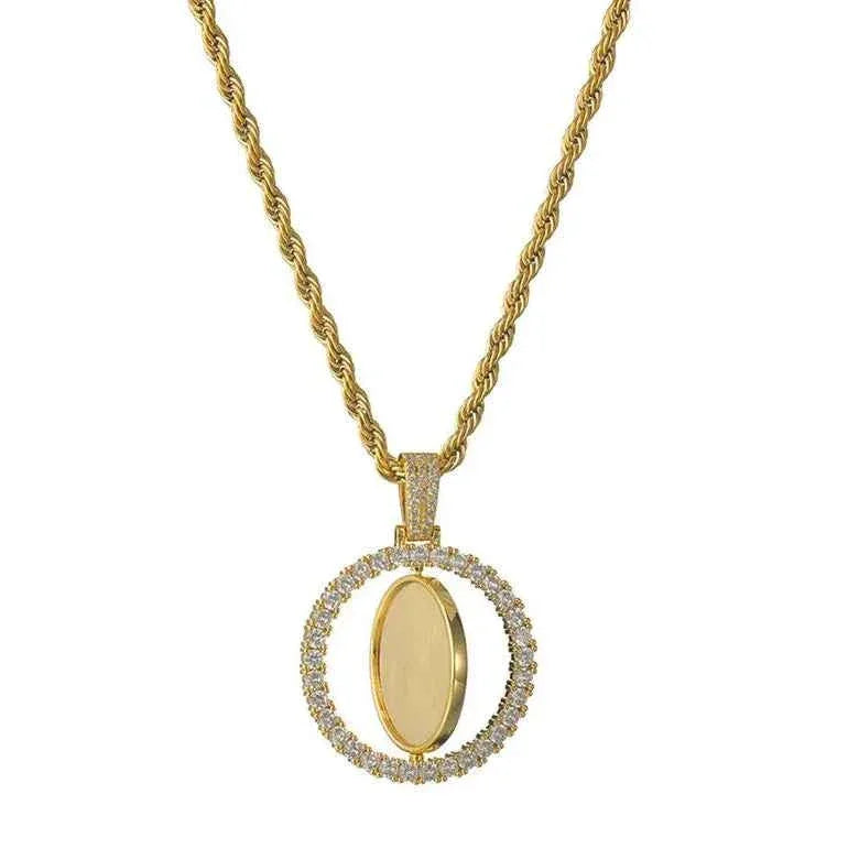 Double-Sided Circle Photo Pendant
