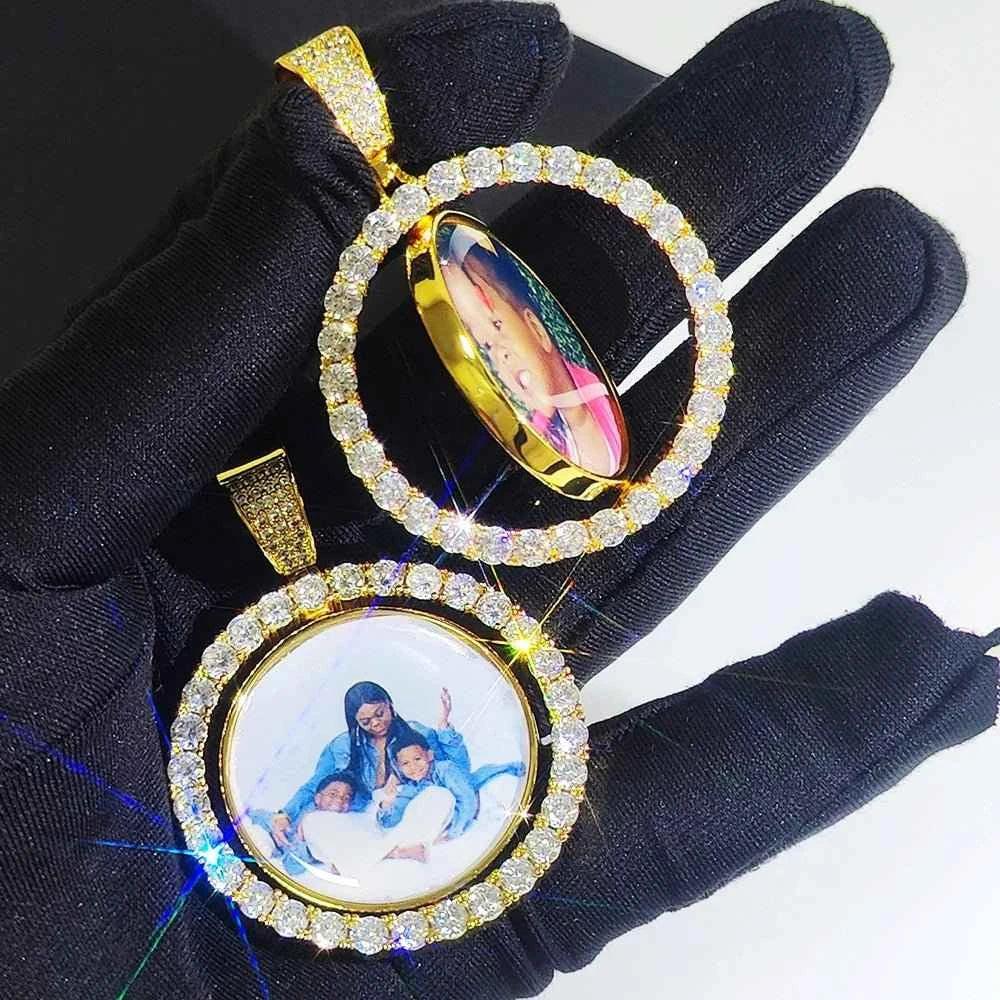 Double-Sided Circle Photo Pendant