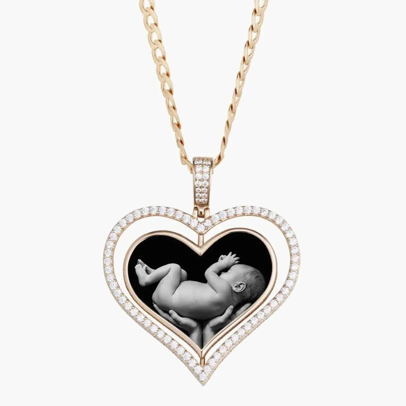 Double-Sided Heart-Shaped Photo Pendant