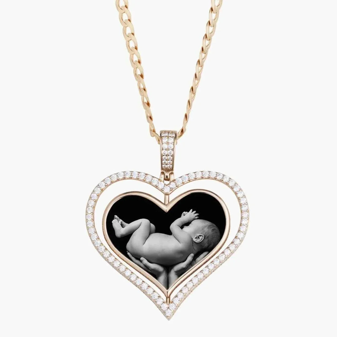 Double-Sided Heart-Shaped Photo Pendant