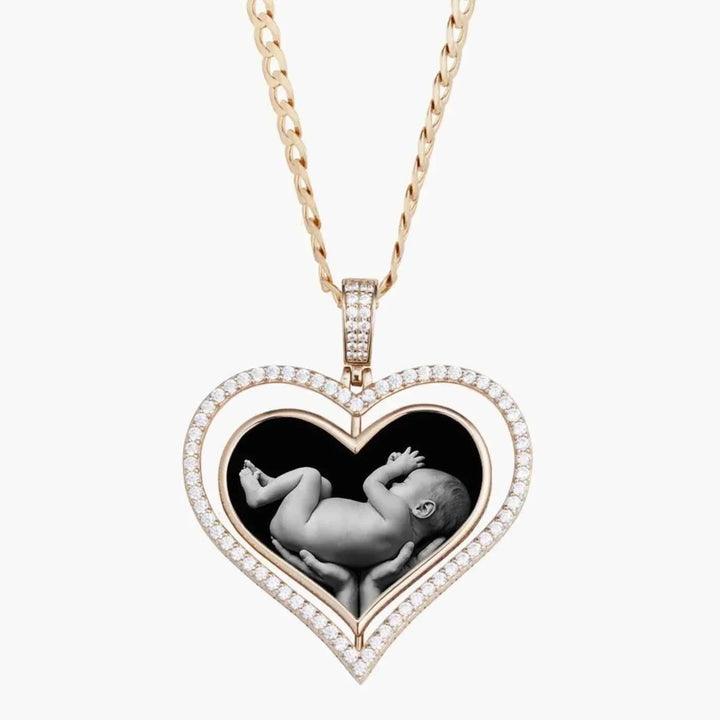 Double-Sided Heart-Shaped Photo Pendant