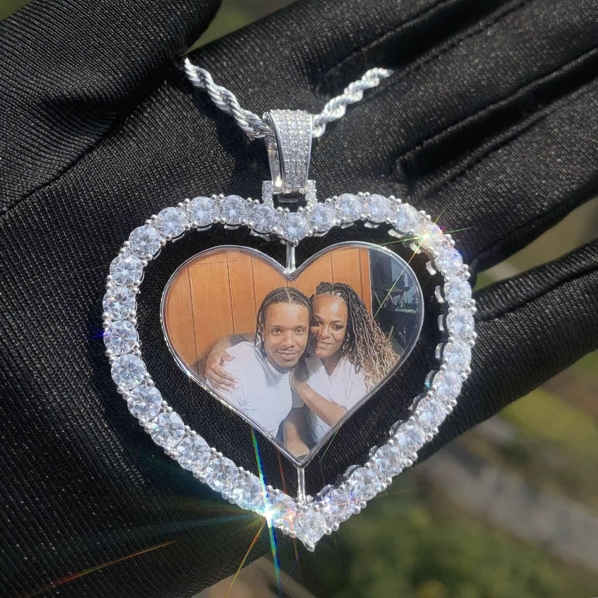 Double-Sided Heart-Shaped Photo Pendant