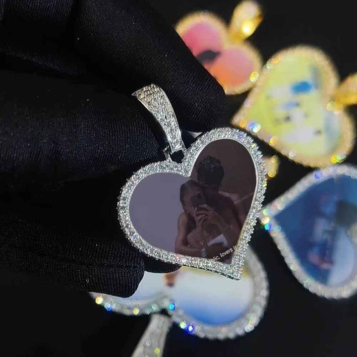 Heart- shaped Photo pendant