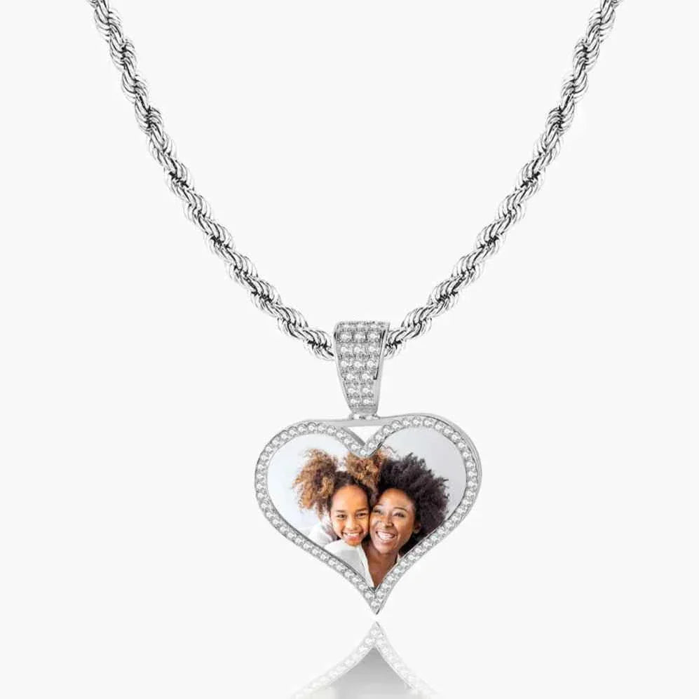 Heart- shaped Photo pendant