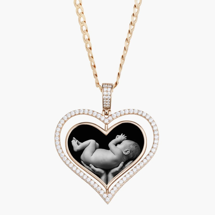 Double-Sided Heart-Shaped Photo Pendant - MeekslxCollection