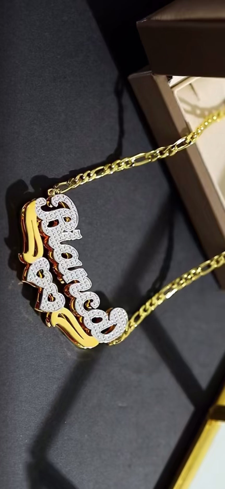 Double Plated heart Name Necklace
