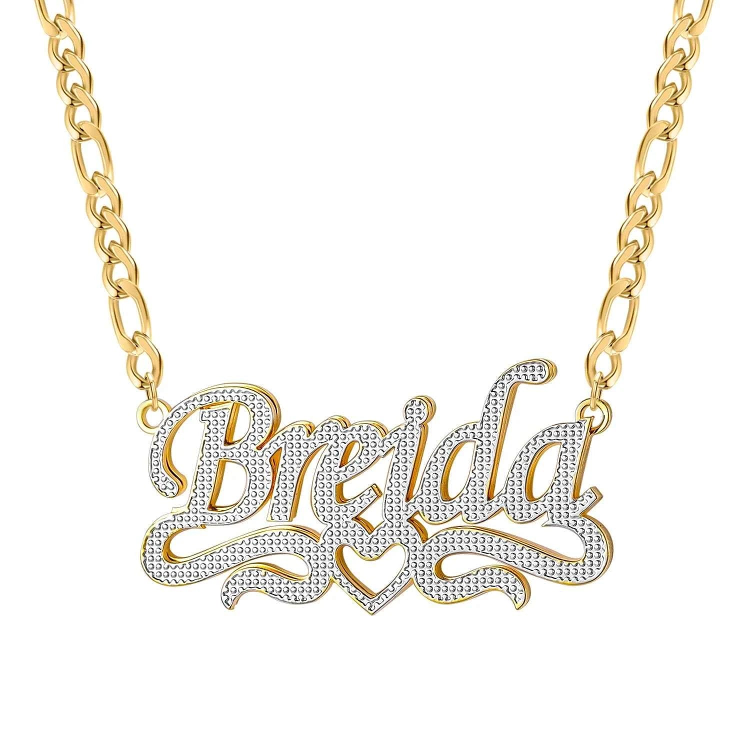 Twin Heart Name Pendant Necklace - MeekslxCollection