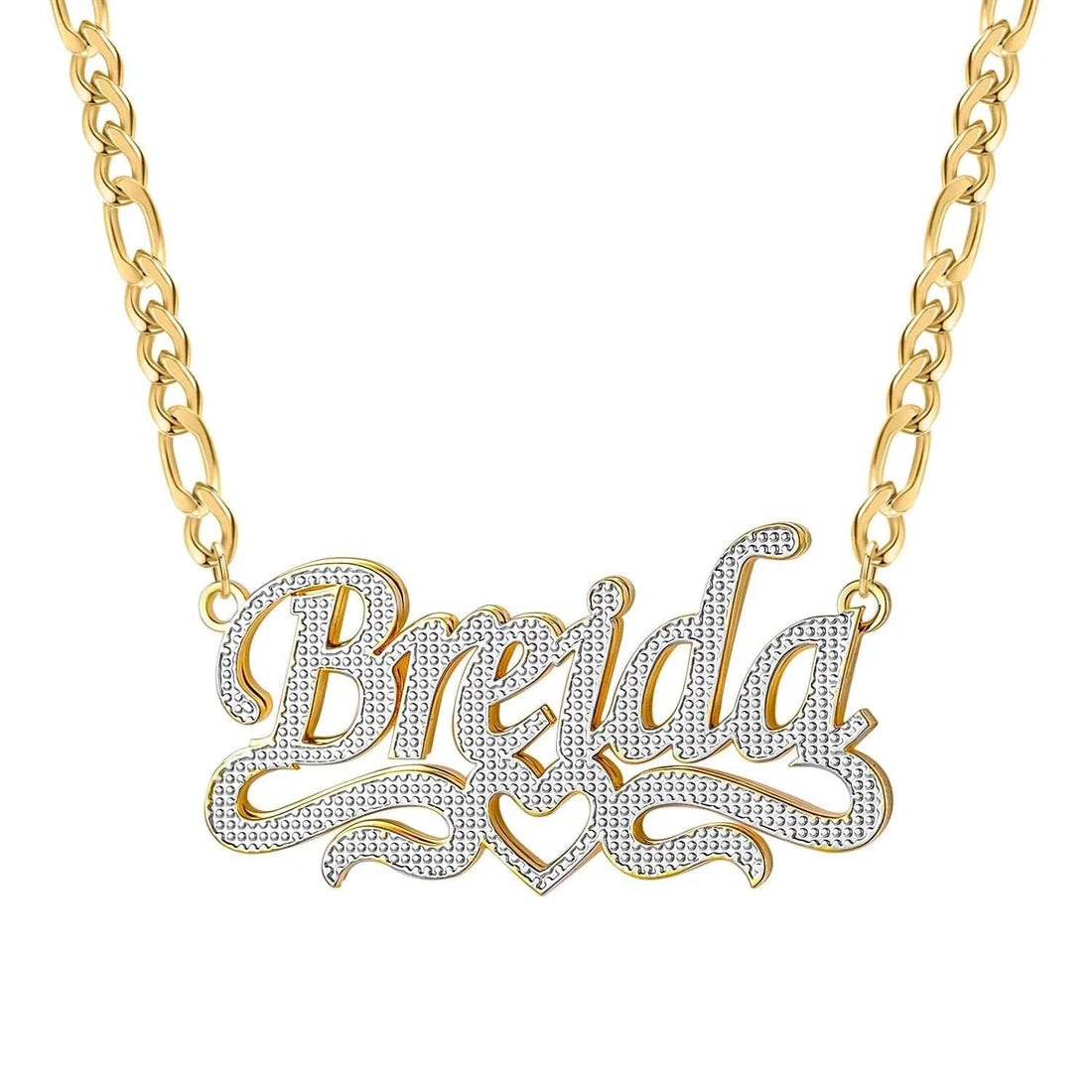 Twin Heart Name Pendant Necklace - MeekslxCollection