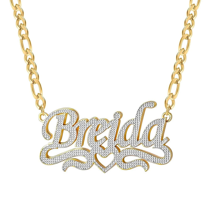Twin Heart Name Pendant Necklace - MeekslxCollection