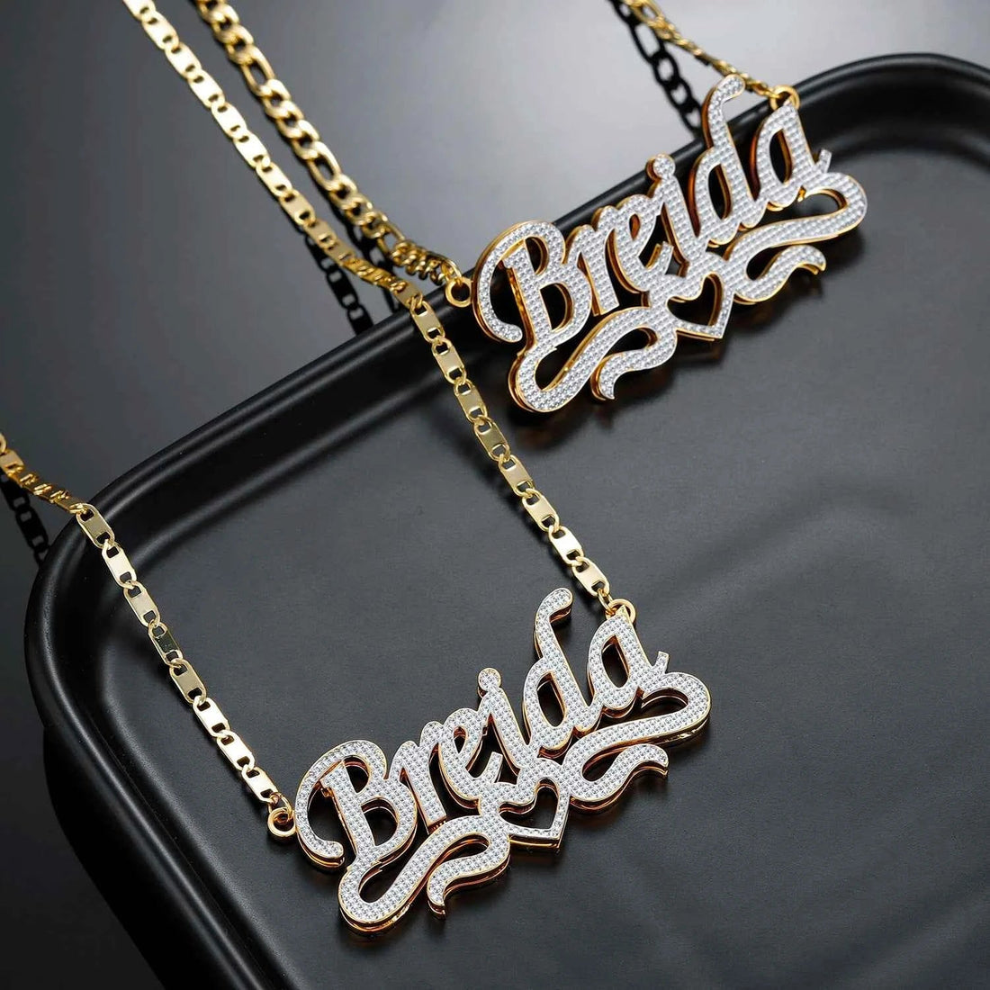 Twin Heart Name Pendant Necklace - MeekslxCollection