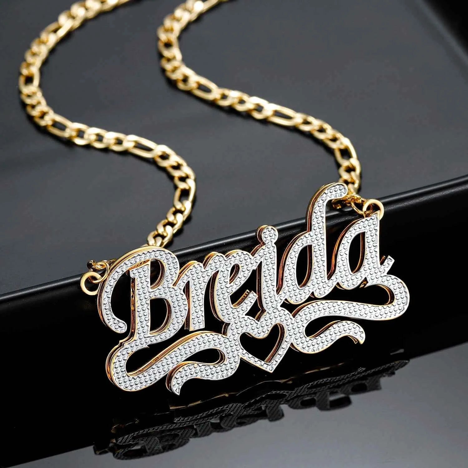 Twin Heart Name Pendant Necklace - MeekslxCollection