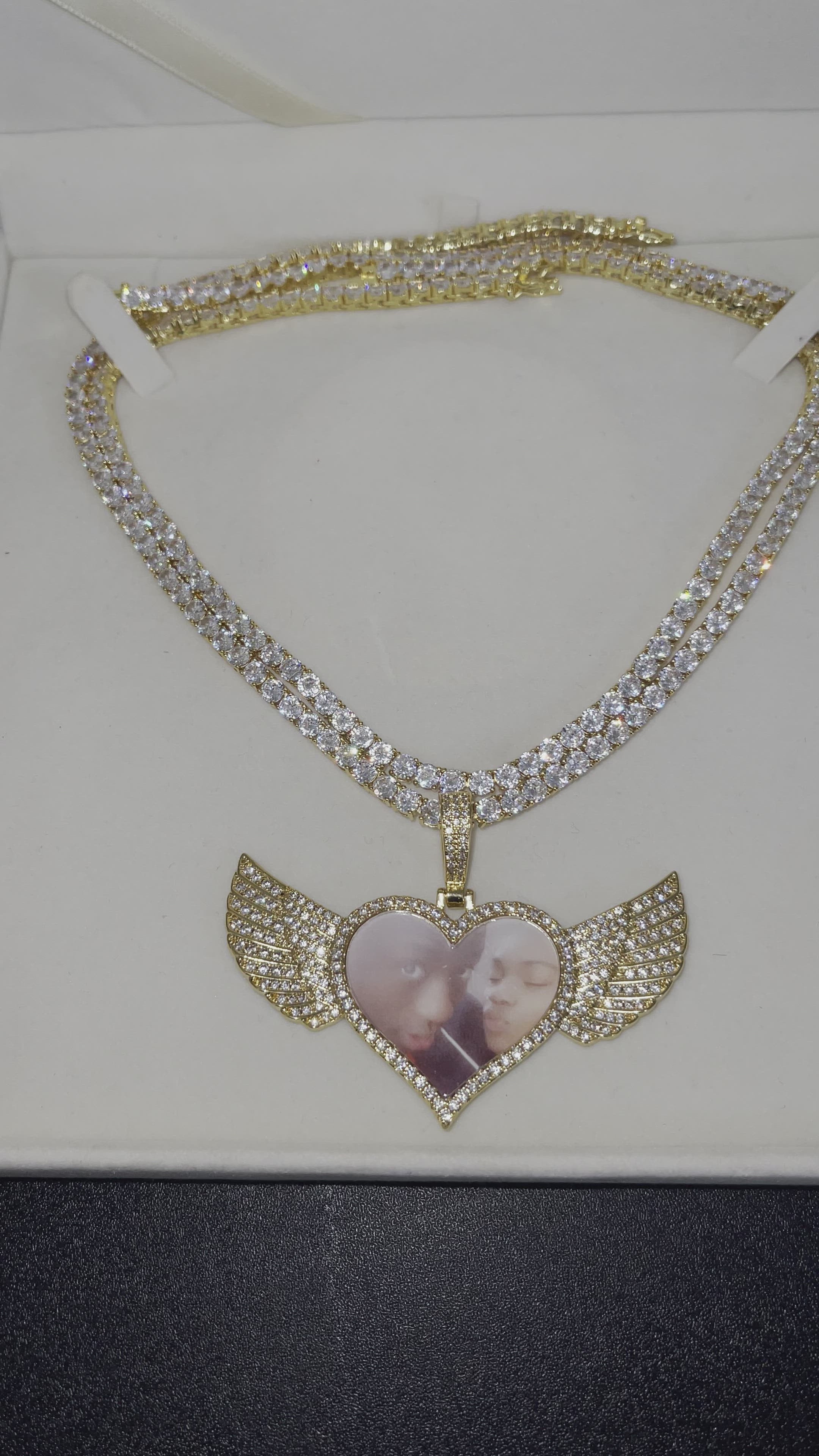 Heart wing Photo Pendant